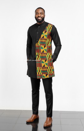 Ensemble safari en tissu Ankara, veste safari