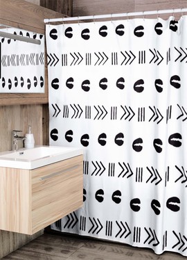 Cultural Unique Bath Mat White and Black Bathroom Rug (LARGER SIZES AVAILABLE)