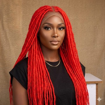 Red Dreadlocks, synthetic Locs ,Faux Locs