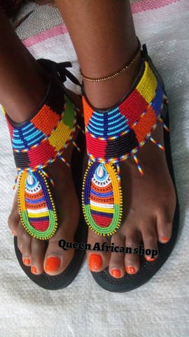African Kenyan Maasai Women gladiator sandals