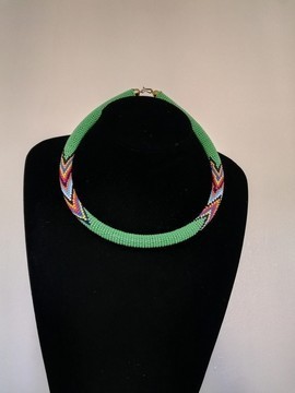 African Zulu beaded necklace, Pendant necklace, Her christmas gift, Tribal necklace