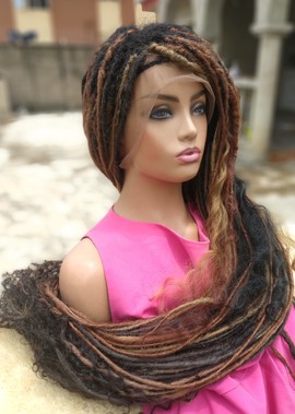 Braids wig, back combed dreads,full lace wig