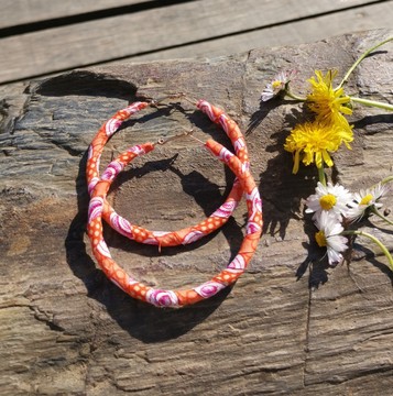 Orange wax hoops