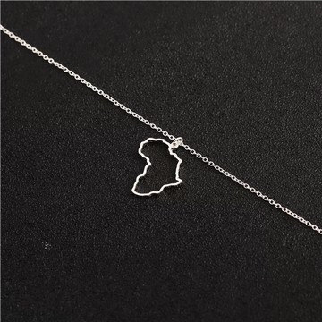 Silver Simple and chic african map necklace
