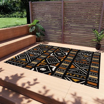 Bogolan Habitat Outdoor Rug Traditional Colorful Carpets (LARGER SIZES AVAILABLE)