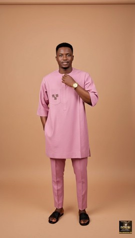 Pink Two-Piece Kaftan