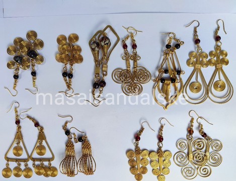 Brass earrings , brass and bone earrings , Wholesale brass earrings