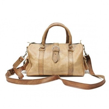 Handmade genuine leather travel bag with shoe compartment - Large weekend bag