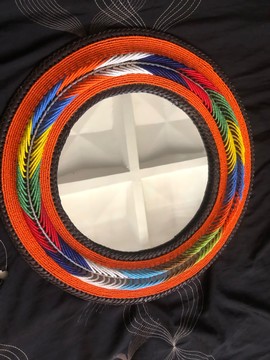 Beaded wall hanging décor mirror/ accent wall hanging décor mirror