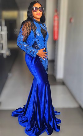 Nadina Luxe Woman Embellished Long Dress For Weddings/Special occasions/Prom/Plus Size