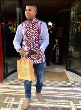 Chemise homme en coton /collection LAMBAOINE/ Madagascar