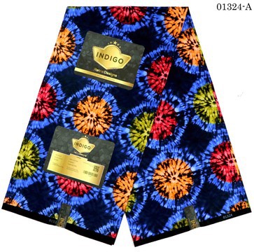 Tissus Wax bazin africain 6 yards "bazin indigo"