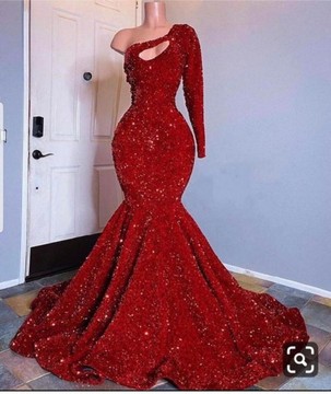 Red sequin prom dress, evening gowns,African wedding dresses, engagement dress