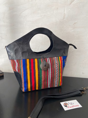 Pretty leather handbag &amp; woven loincloth