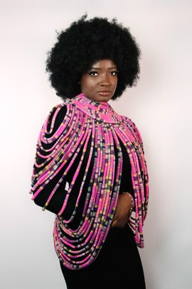 Wax cape necklace “Wazi”