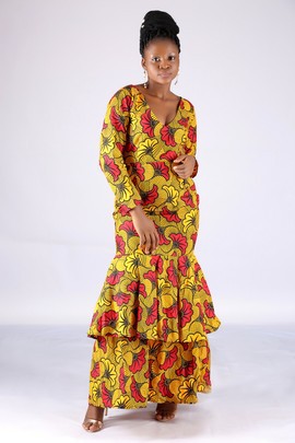 Oge African Print Maxi Dress
