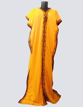 Robe boubou caftan Tunique bogolan moutarde