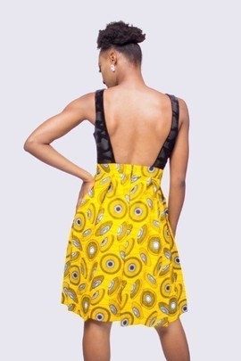 African Print and Velvet Mix Dress, Ankara Cocktail Dress,  African Womens Prom Dress, African Dress