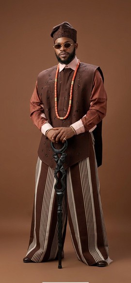 Chocolate Brown Embroidered Heritage Ensemble