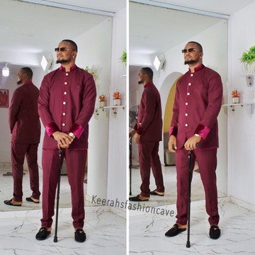 Bespoke men’s two piece suit, groom wedding suit, prom suit jacket and trousers