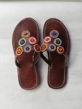Masai Beaded sandals, African  sandals, Women Sandals, Leather sandals, Boho sandals, Beach sandals