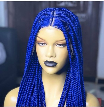 Blue lady braided wig