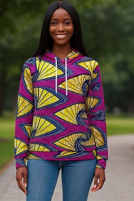 African Print Hoodie For Women Ankara Pattern