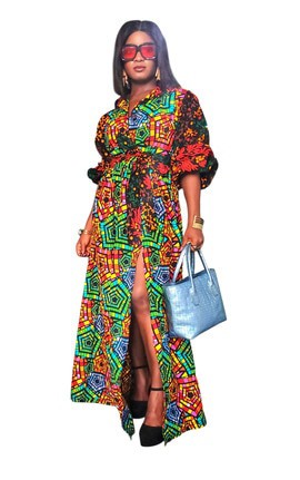 Robe longue élégante africaine Nnenna pour femmes, pour mariages et occasions spéciales