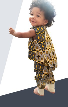 Summer wax print top and harem pants set