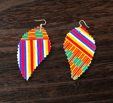 Wax leaf earrings