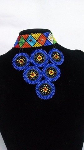 African beaded Choker necklace, African beaded choker, Zulu choker necklace