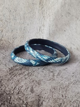 YEMOJA "S" NDOP TURQUOISE bracelet in WAX fabric-loincloths