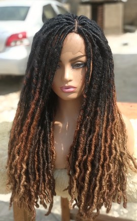 Ombre faux locs, perruque tresses, perruque pour femmes noires, perruque complète, faux locs, livraison gratuite