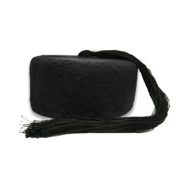 Tunisian Chechia With Pompom In Black Wool