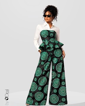 Magnifique Ensemble pantalon large et son top bustier