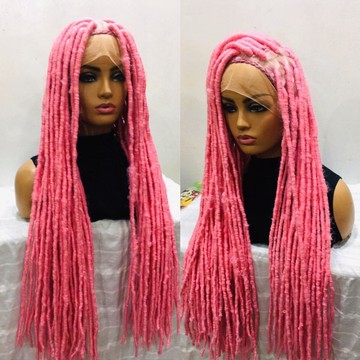 Distressed faux locs,lace wig 30inches