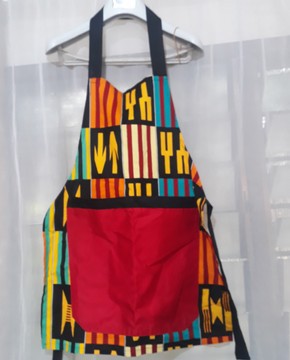 Set of four (4) ankara kente designed aprons