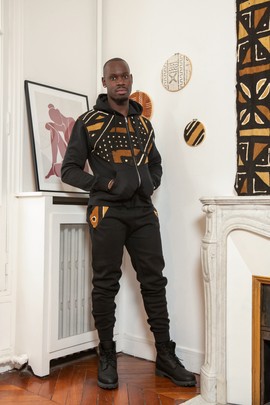 New Bogolan Brown Vest + Jogging Bottoms Set