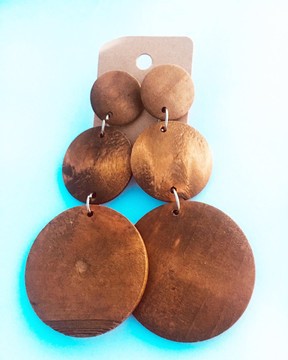 Beautiful pair of Wood  earrings