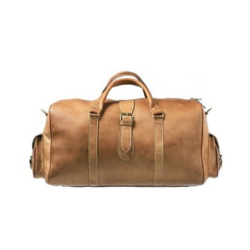 Handmade genuine leather travel bag with shoe compartment - Large weekend bag