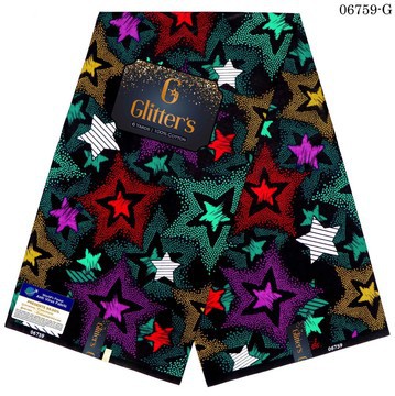Wax fabrics 100% cotton 1 yard "my star"