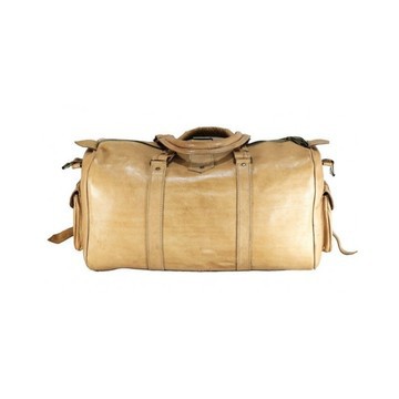 Handmade genuine leather travel bag with shoe compartment - Large weekend bag