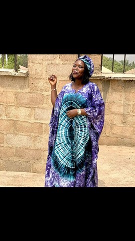 Rich Aunties gros boubou Adire, robe Adire