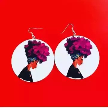 Beautiful pair of wooden earrings