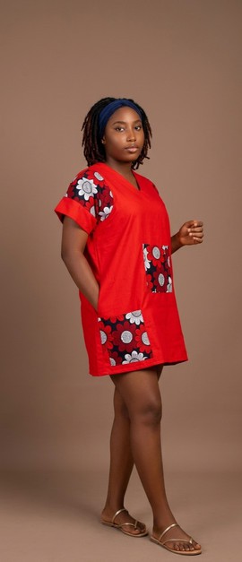 Robe courte Ankara pour femme| robe droite à poches à imprimé floral africain