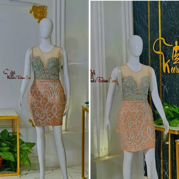 Robe midi argentée , robe de soirée courte , robe de soirée