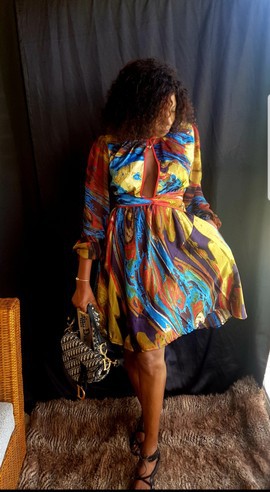 BUTTERFLY ASYMMETRICAL DRESS