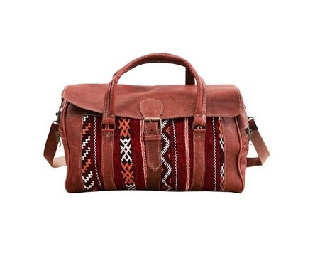 Travel bag in real leather 100% handmade