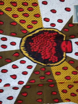 COUPON TISSU WAX AFRICAIN MOTIF: LE COEUR