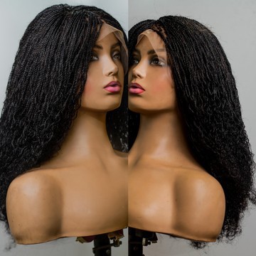 Human hair million  braids Full lace wig,16 inches